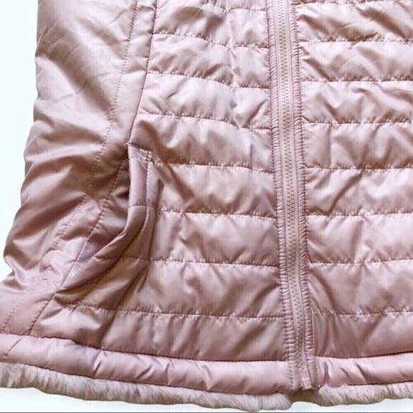 NICOLE Miller Reversible Vest Zip Up Puffer Vest Faux Fur Pastel Soft Pink Small - Picture 5 of 11